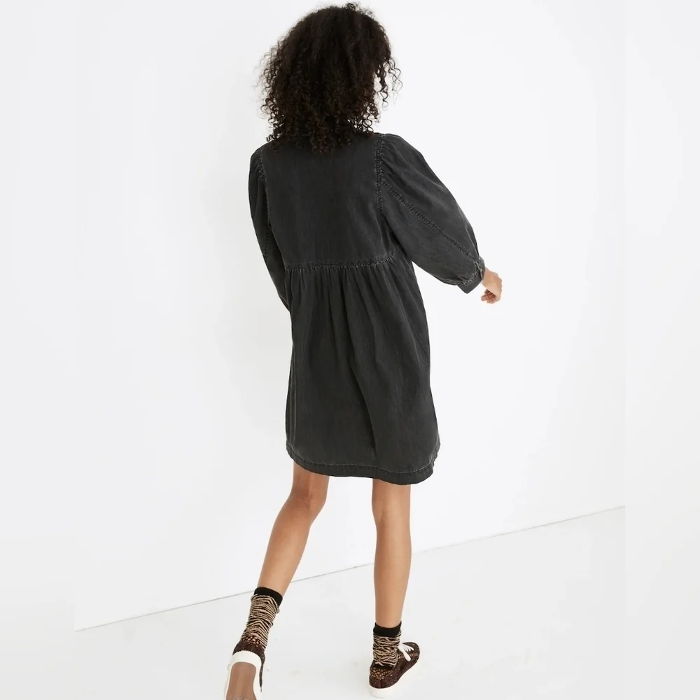 Madewell Black Denim Midi Dress - Picture 4 of 10